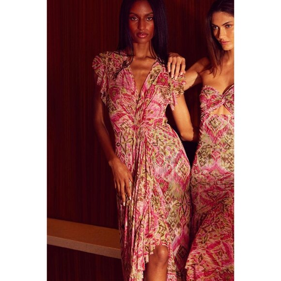 MISA Dresses & Skirts - 🆕MISA Los Angeles Avaline Ikat Flutter Sleeve Maxi Dress X-Small